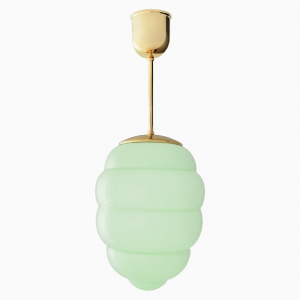 Loftslampe Bikube pastelgrøn - poleret messing 540 mm