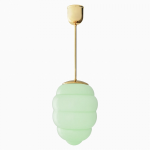 Loftslampe Bikube pastelgrøn - poleret messing 640 mm