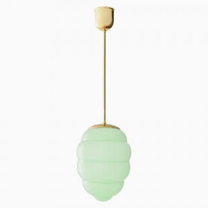 Loftslampe Bikube pastelgrøn - poleret messing 840 mm